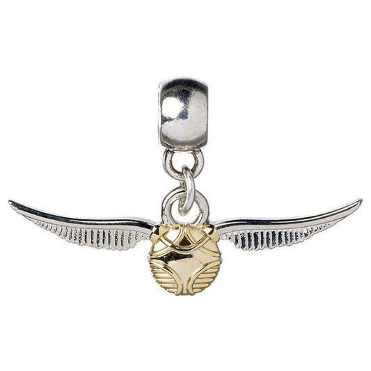 Charm Golden Snitch de Harry Potter con cuerpo dorado y alas plateadas