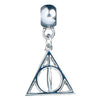 Colgante charm plateado con el símbolo Deathly Hallows de Harry Potter