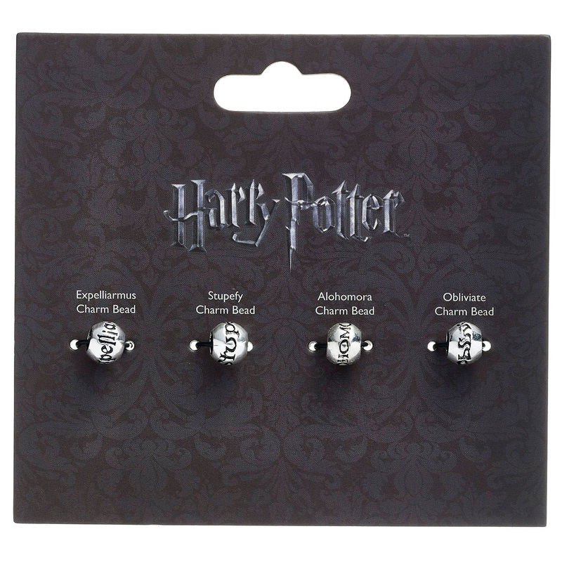 Set de cuatro abalorios de hechizos Harry Potter en blíster