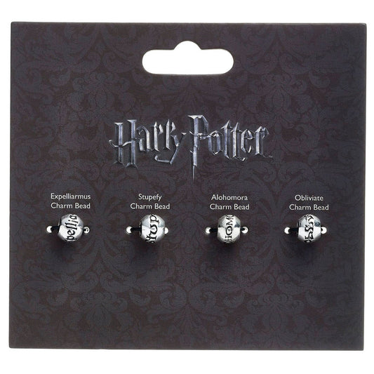 Set de cuatro abalorios de hechizos Harry Potter en blíster