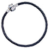 Pulsera Harry Potter de cuero negro trenzado con detalle plateado