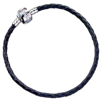 Pulsera Harry Potter de cuero negro trenzado con detalle plateado