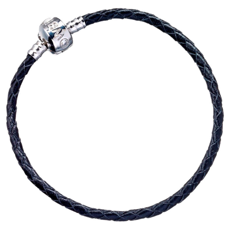 Pulsera Harry Potter de cuero negro trenzado con detalle plateado - 3
