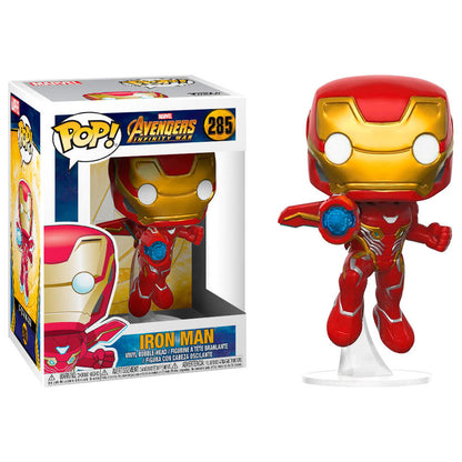 Figura Funko POP! de Iron Man con armadura roja y dorada sobre base transparente - 2