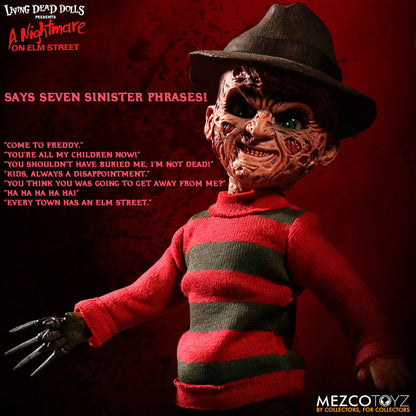 Figura parlante de Freddy Krueger con sombrero y guante de cuchillas - 4