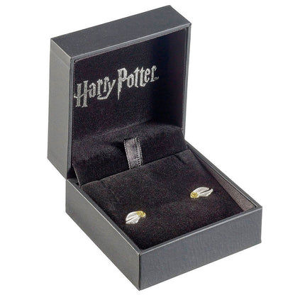 Pendientes Golden Snitch plateados y dorados con alas - 3