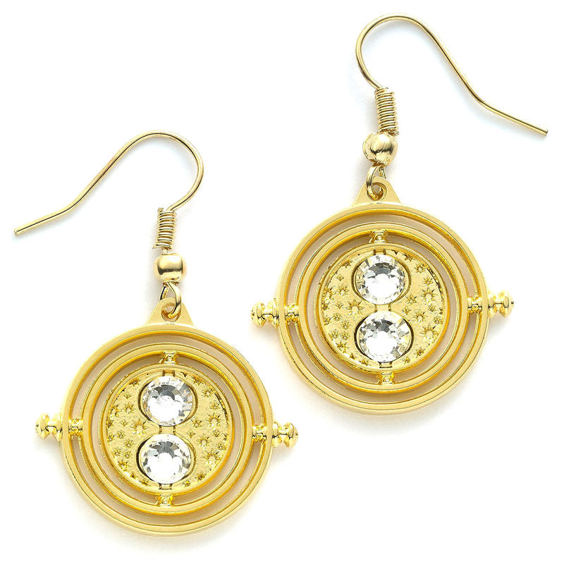 Pendientes dorados Giratiempo de Harry Potter con detalles circulares - 3