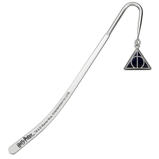 Marcapáginas Harry Potter Deathly Hallows con colgante triangular