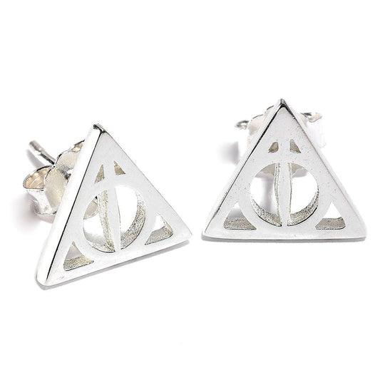 Pendientes de plata con símbolo triangular Deathly Hallows