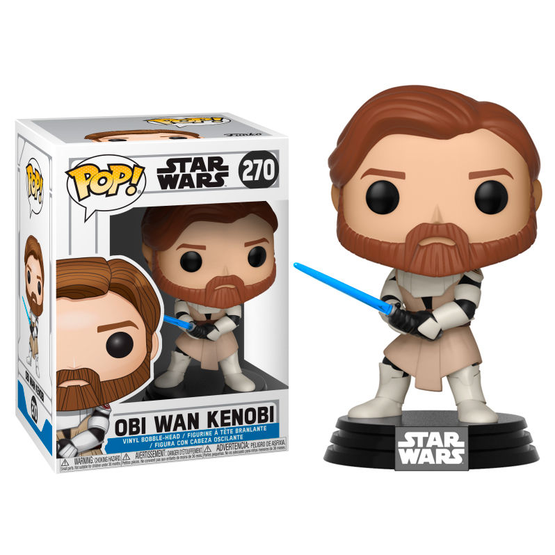 Figura Funko POP de Obi-Wan Kenobi de Star Wars Clone Wars con sable azul - 2