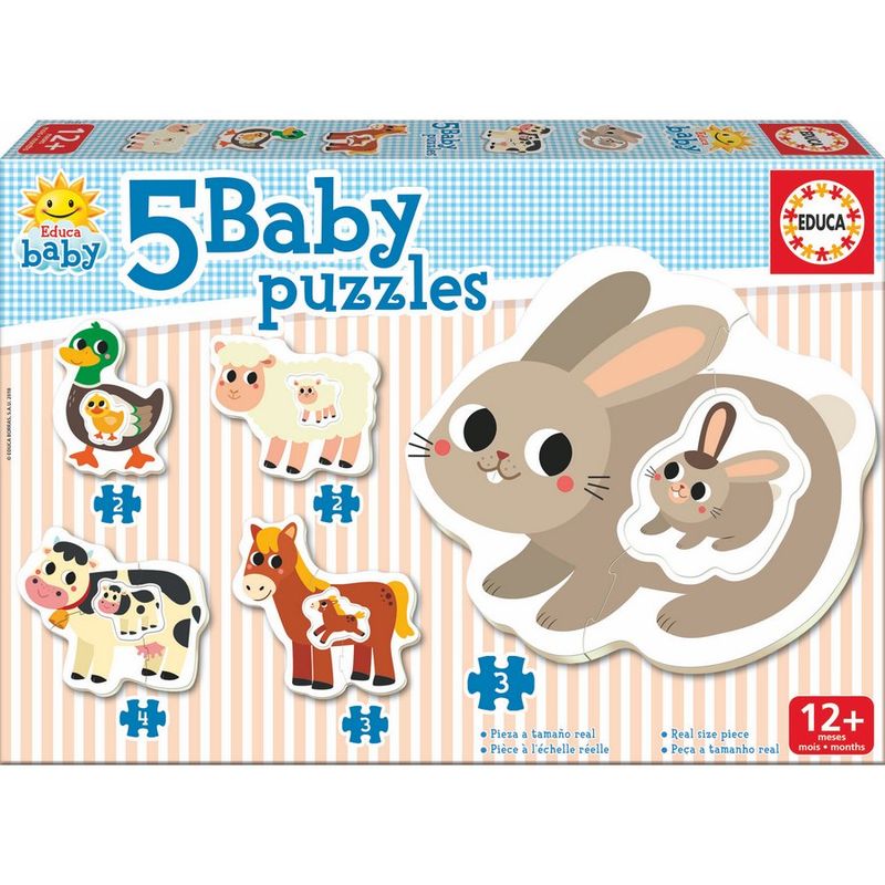 Educa Baby Puzzle La Granja con 5 puzzles de animales