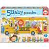Puzzle Educa Baby School Bus con autobús amarillo y animales