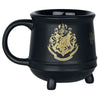 Taza caldero negra de cerámica con escudo dorado de Hogwarts