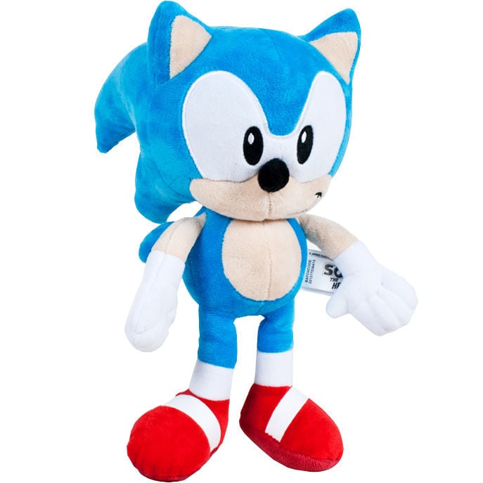 Peluche de Sonic SEGA azul con guantes blancos y zapatillas rojas