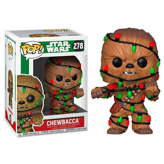 Figura Funko POP! de Chewbacca con luces navideñas