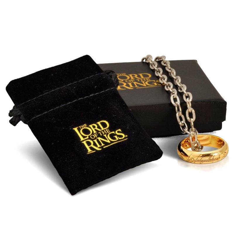 Colgante con anillo de El Señor de los Anillos y cadena en caja de regalo
