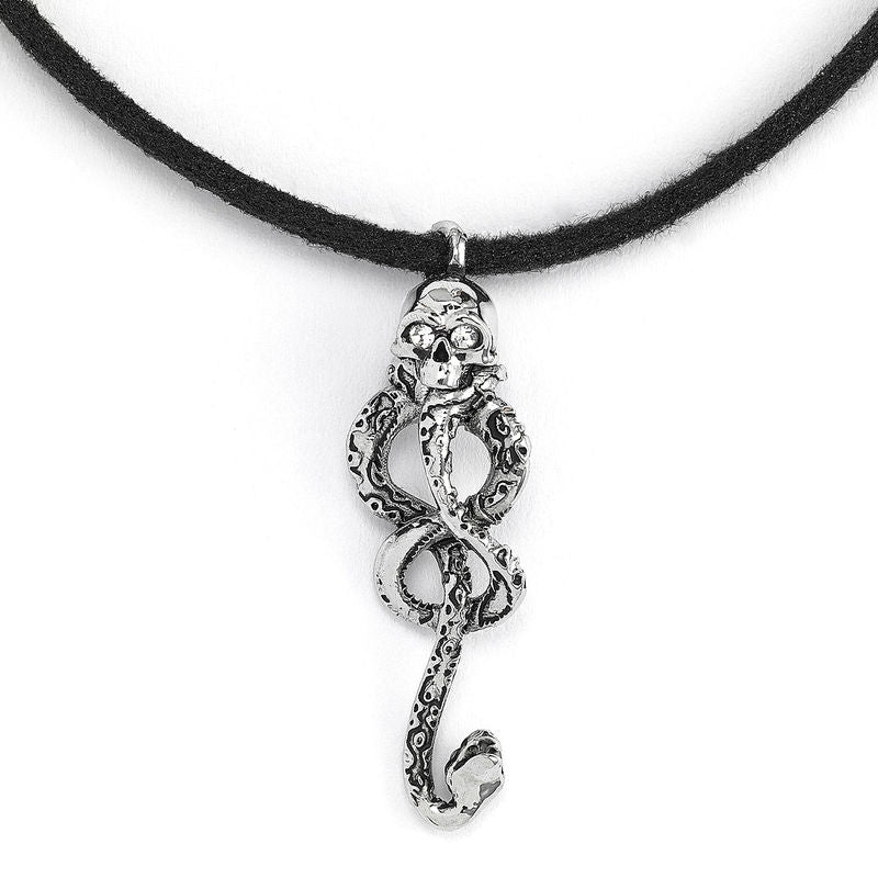 Gargantilla negra Dark Mark de Harry Potter con calavera y serpiente