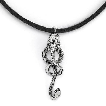 Gargantilla negra Dark Mark de Harry Potter con calavera y serpiente