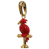 Colgante charm de Fawkes, el fénix de Harry Potter, en rojo y dorado