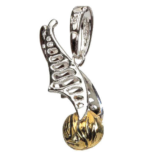 Colgante metálico Golden Snitch de Harry Potter con esfera dorada y alas plateadas