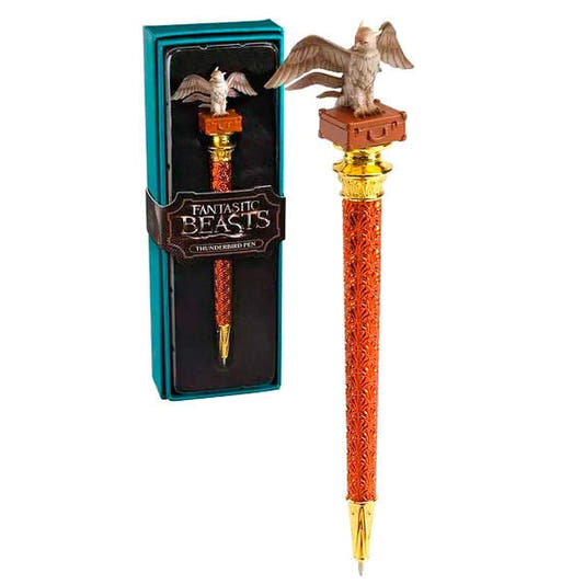 Bolígrafo Thunderbird de Animales Fantásticos con figura de ave y caja
