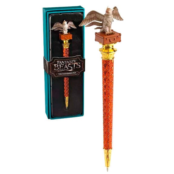 Bolígrafo Thunderbird de Animales Fantásticos con figura de ave y caja