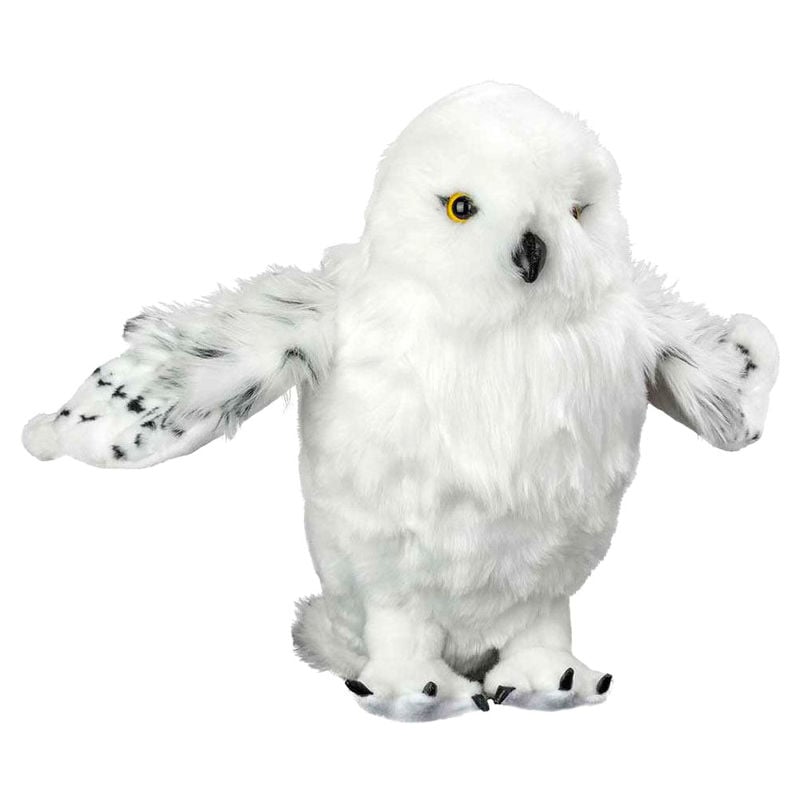 Peluche blanco de Hedwig de Harry Potter con las alas extendidas