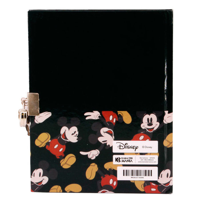 Diario negro con llave y diseño de Mickey Mouse Disney - 2