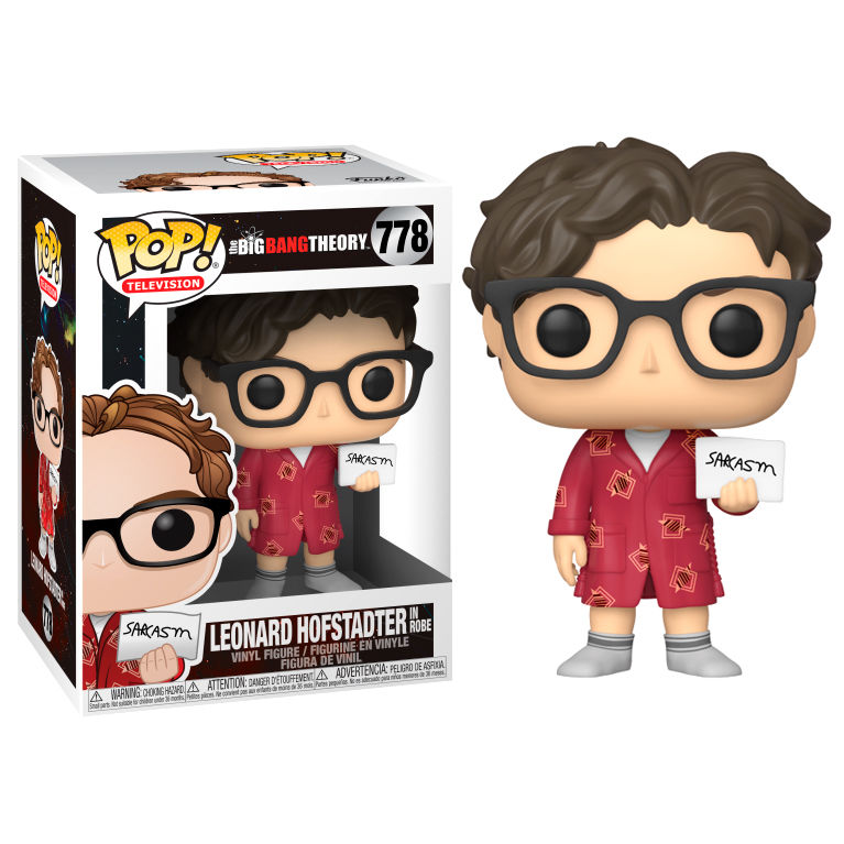 Figura Funko POP! de Leonard Hofstadter de The Big Bang Theory con cartel «Sarcasm»