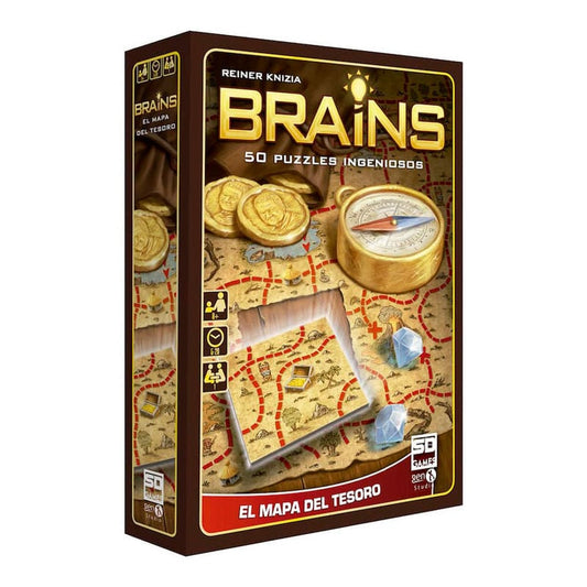 Caja de BRAINS El mapa del tesoro con mapa, brújula y monedas