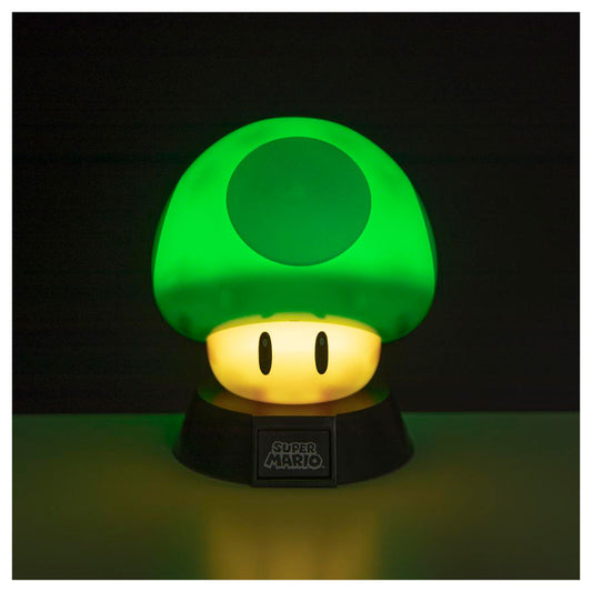 Mini lámpara Nintendo 1-Up con champiñón verde y base de Super Mario - 2