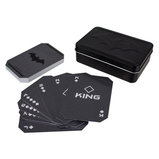 Baraja de cartas Batman DC Comics con caja metálica negra