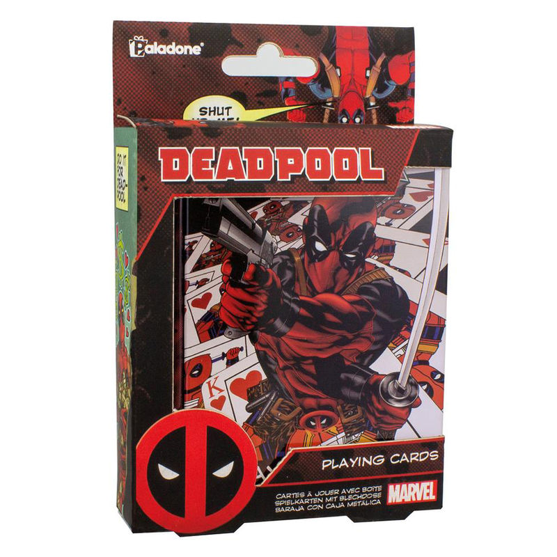 Baraja de cartas Deadpool Marvel en caja metálica