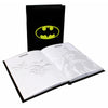 Diario Batman DC Comics negro con logo amarillo y páginas rayadas