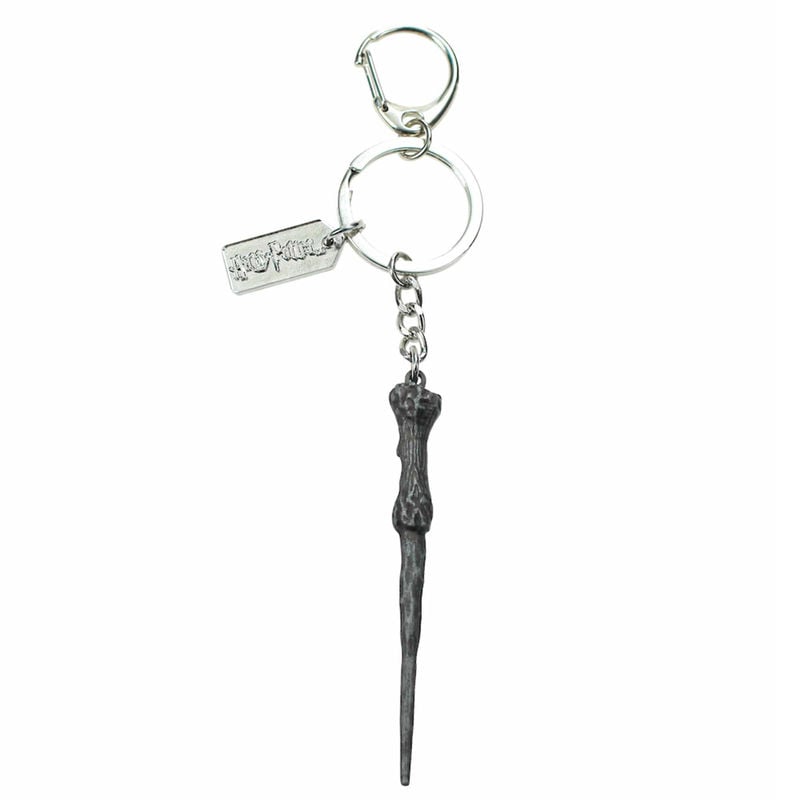 Llavero metálico con diseño de varita Harry Potter