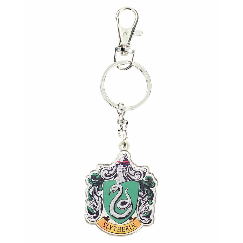 Llavero metálico con escudo verde de Slytherin