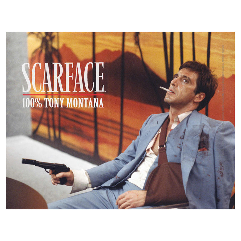 Póster de cristal de Scarface con Tony Montana