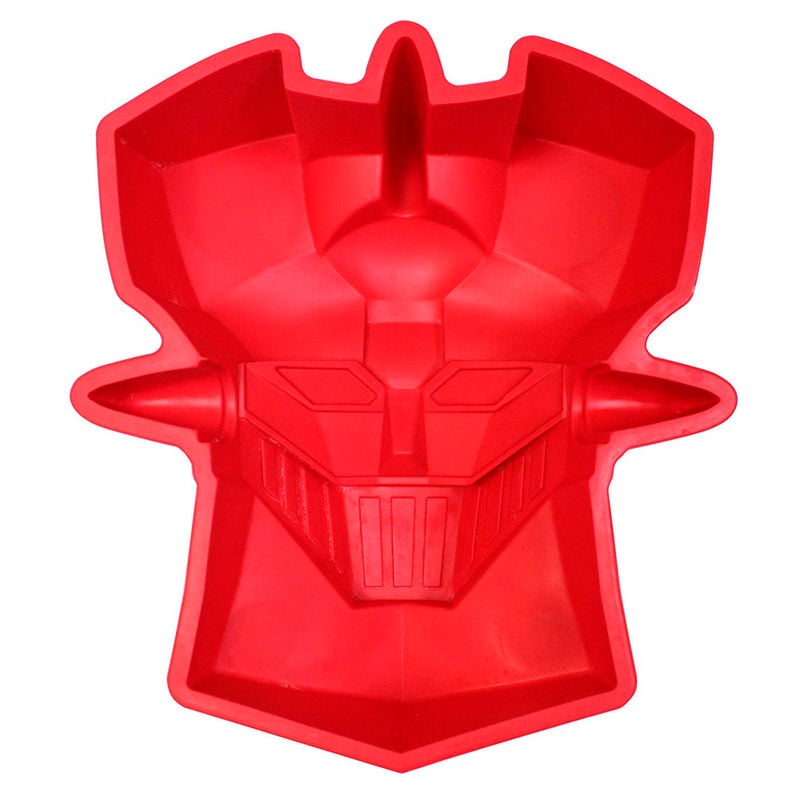 Molde de silicona rojo con forma de cabeza de Mazinger Z