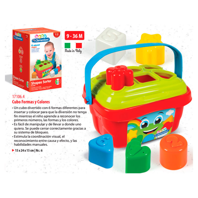 Cubo Clementoni de formas y colores con piezas encajables - 2