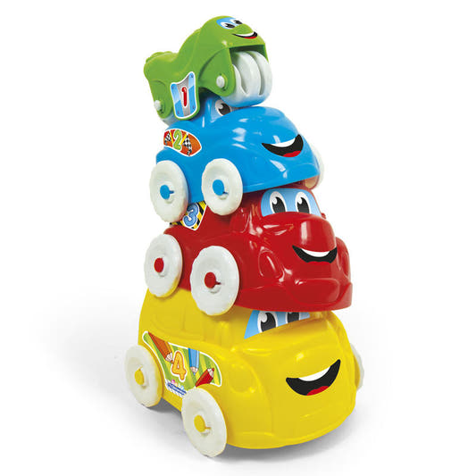 Clementoni Baby coches apilables con cuatro vehículos de colores - 3