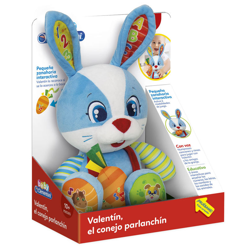 Valentín el Conejo Parlanchín de Clementoni con zanahoria interactiva