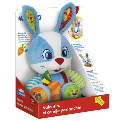 Valentín el Conejo Parlanchín de Clementoni con zanahoria interactiva