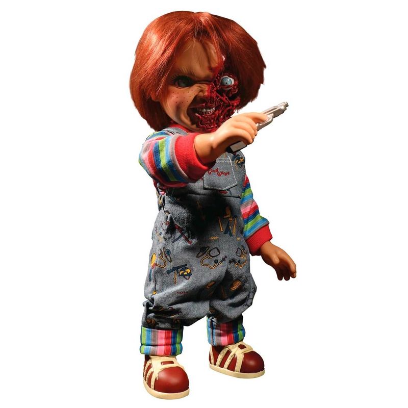 Figura articulada de Chucky con peto vaquero y rostro deteriorado - 8