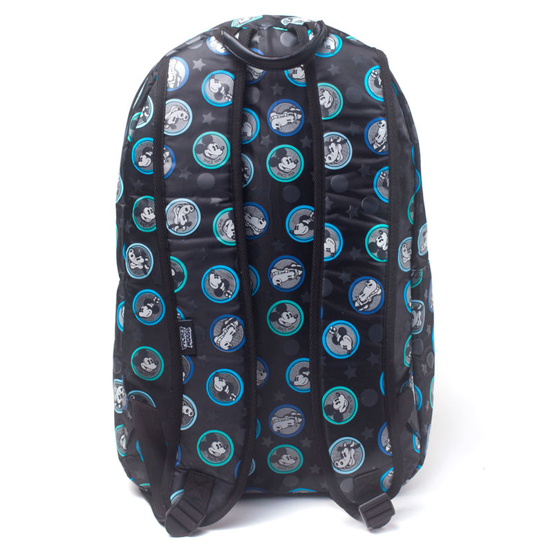 Mochila negra Disney de Mickey y Minnie con estampado azul - 3