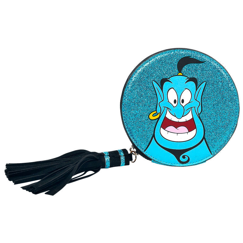 Monedero redondo del Genio de Aladdin Disney azul con borla negra