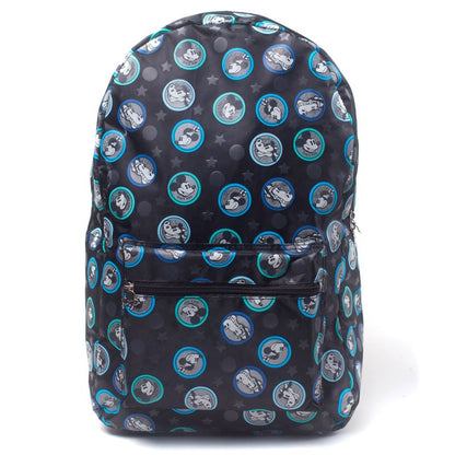 Mochila negra Disney de Mickey y Minnie con estampado azul