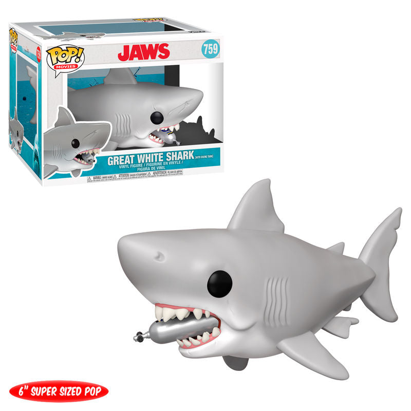 Figura Funko POP! de tiburón blanco de Jaws con tanque de buceo