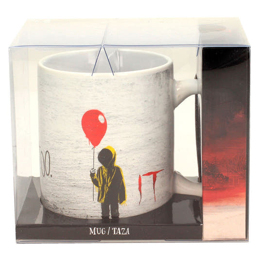 Taza de cerámica IT You Will Float Too con globo rojo