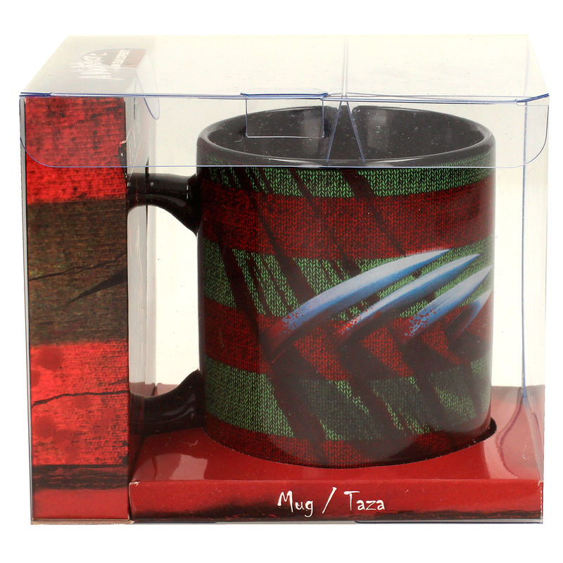 Taza de cerámica de Freddy de Pesadilla en Elm Street con diseño rojo y verde - 3
