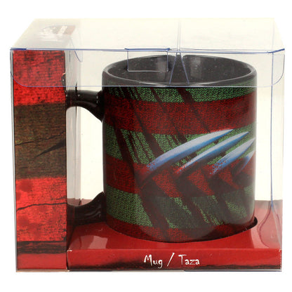 Taza de cerámica de Freddy de Pesadilla en Elm Street con diseño rojo y verde - 3